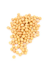 close-ups of soybeans isolated on white