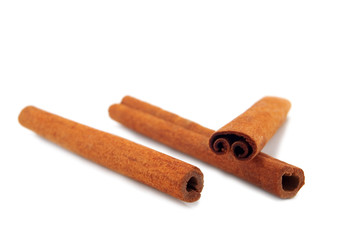 cinnamon stick isolated on white