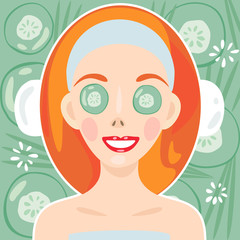 Girl relaxing in a spa.