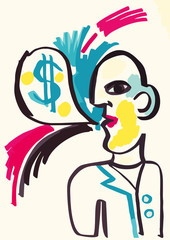 Man talking about money