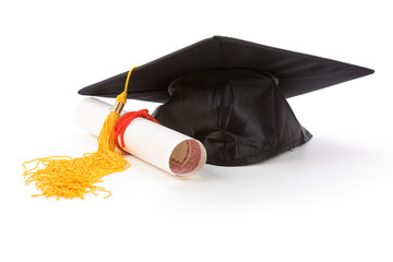 Black Mortarboard with white background