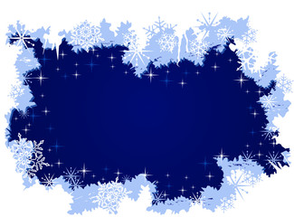 Grunge winter background with ice and snow, horizontal