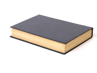 Dark-colored book on white background