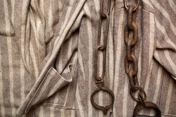 prisonner chains and clothes under communist system in romania