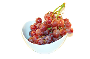 Fresh grape in the white bowl