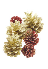 Decorative pine cones for Christmas tree