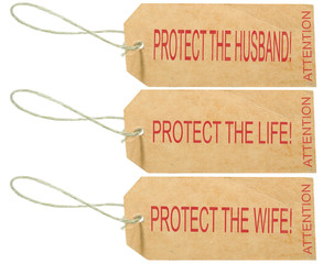 PROTECT THE LIFE! Warning inscriptions