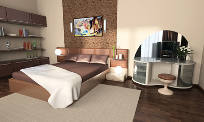 Modern interior of a bedroom