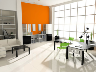 Modern interior with furniture for office