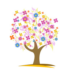 An abstract floral tree design