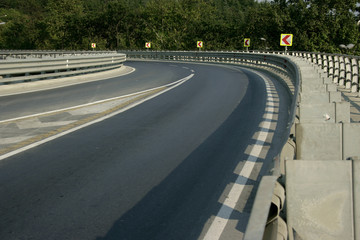 close up shot of a road curve