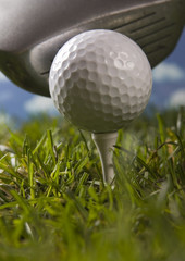 Golf, driver and ball