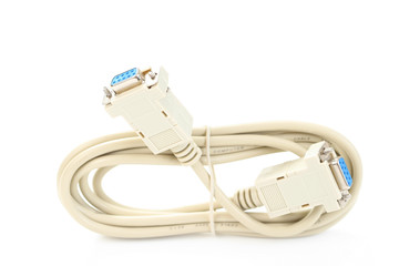 close-ups of computer cable isolated on white