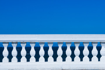 white balustrade by the sea in North Spain