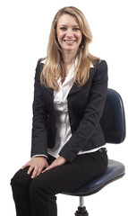 Beautiful blonde businesswoman wearing office clothes