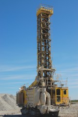 Heavy drilling machine in open pit