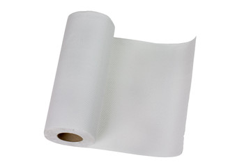 Roll of paper towel isolated on white background.