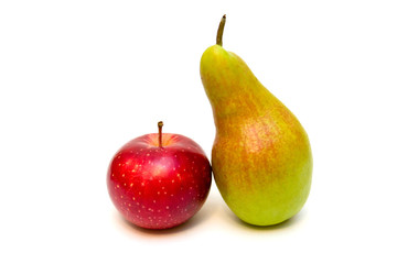 red apple and pear