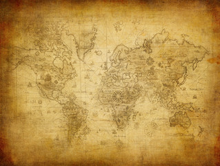 Fototapeta na wymiar ancient map of the world.