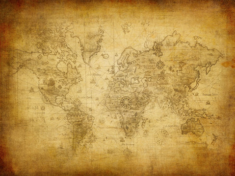 Fototapeta ancient map of the world.