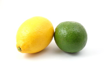 fresh lemon ,and citron fruits isolated an a white background
