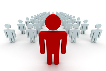 Conceptual image of teamwork. 3D image.