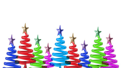 Fototapeta na wymiar Christmas Trees with Copy Space