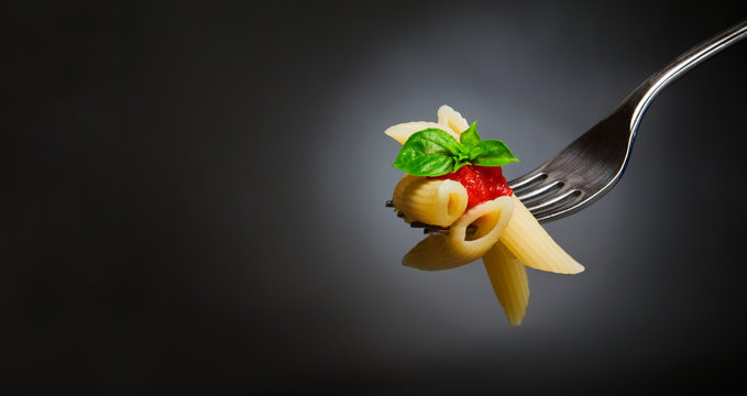 Macaroni on fork