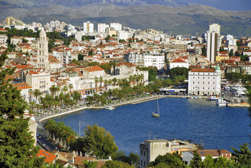 Fototapeta na wymiar View of Split port and city - Croatia