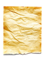 Old paper isolated over white background