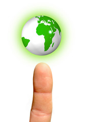 3D green world on human finger