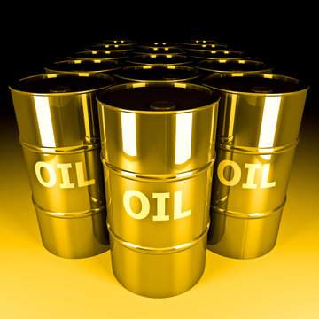 Fine Image 3d Of Gold Oil Barrel