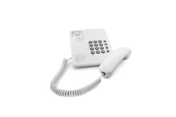 White phone with the taken off tube isolated