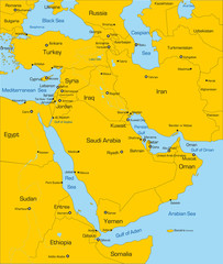 map of Middle East country