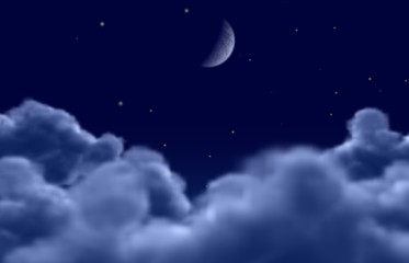 Naklejka na ściany i meble moon in a starry sky