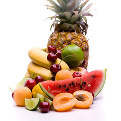 Bunte Sorten Obst im Quadrat