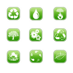 jeux icone bio vert carré