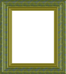 Empty Green Golden Frame - isolated clipping