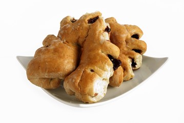 sweet buns with jam for breakfast