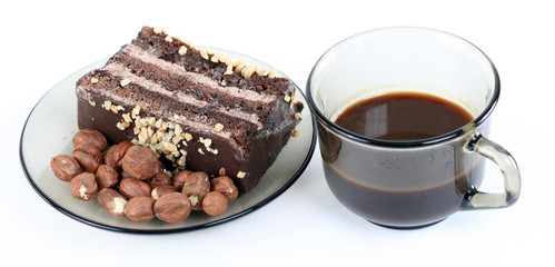Almond cake with chocolate stuffing