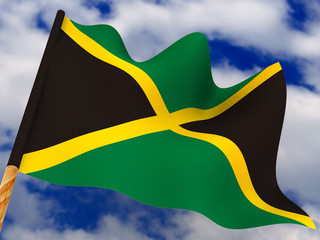 Flag. Jamaica. 3d