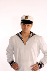 sailor man frowns