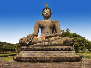 Seated Buddha statue at World Heritage Site, Sukhothai,Thailand