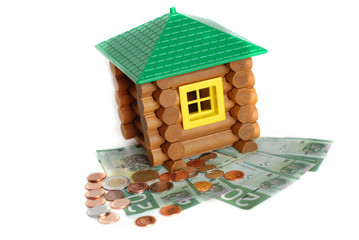House mortgage on white background