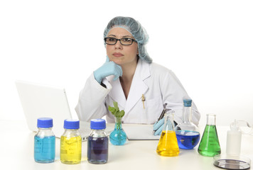 Scientist conducting botanical or medical research in a lab