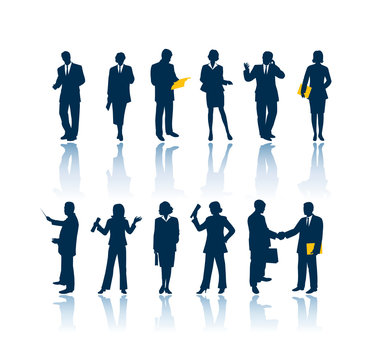 Business people vector silhouettes