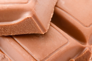 Milk chocolate macro shot. Shallow depth of field