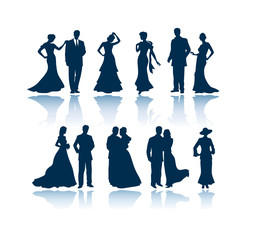 Evening vector silhouettes - 9852400