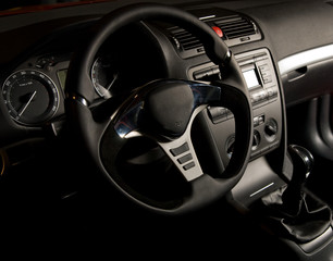 Fototapeta na wymiar Sports car interior