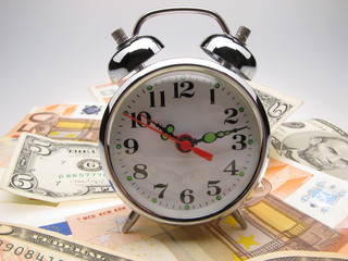 alarm clock both monetary denominations  euro and dollars